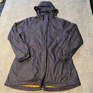 Peter Millar Jacket Women’s Medium Waterproof Hooded Raincoat Navy Orange Lined